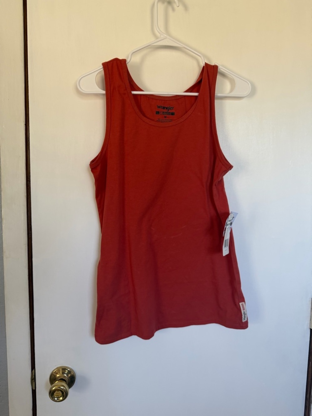 Wrangler Coral-Red Sleeveless Crew Tank